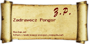 Zadravecz Pongor névjegykártya